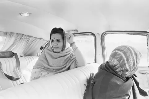 Sygma via Getty Images Sonia Gandhi, Italian-born wife of Rajiv Gandhi, campaigns in the city of Amethi.